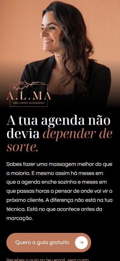 Lead magnet landing page on mobile